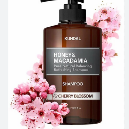Kundal Honey & Macadamia Pure Natural Shampoo - Cherry Blossom 500ml