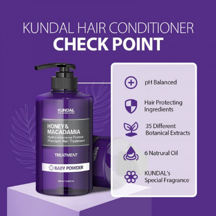 Kundal Honey & Macadamia Protein Hair Treatmen - Baby Powder 500ml