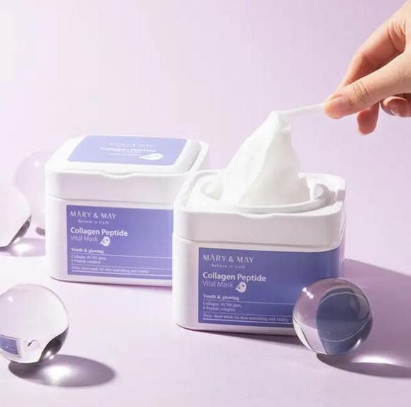 MARY & MAY Collagen Peptide Vital Mask Pack (30 sheets)